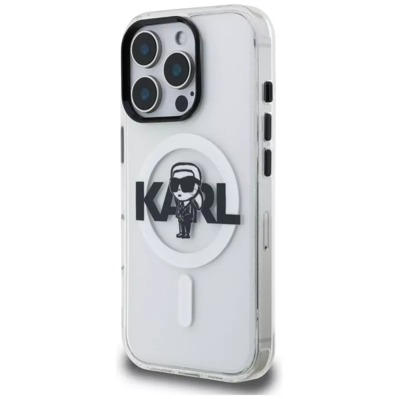 Capa MagSafe KARL LAGERFELD IML Karl Sketch Logo para Apple iPhone 16 Pro, transparente