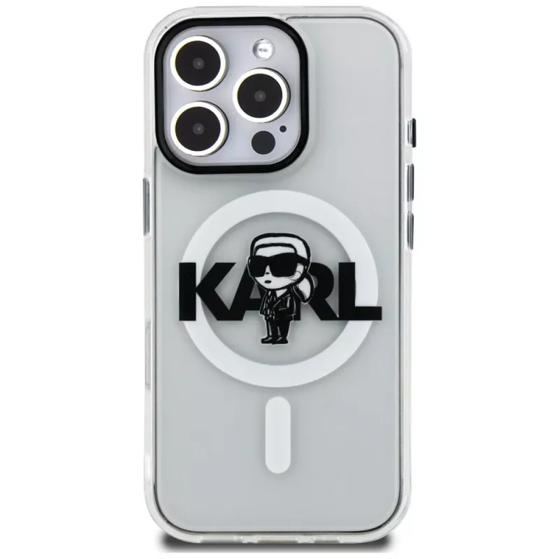 Capa MagSafe KARL LAGERFELD IML Karl Sketch Logo para Apple iPhone 16 Pro, transparente