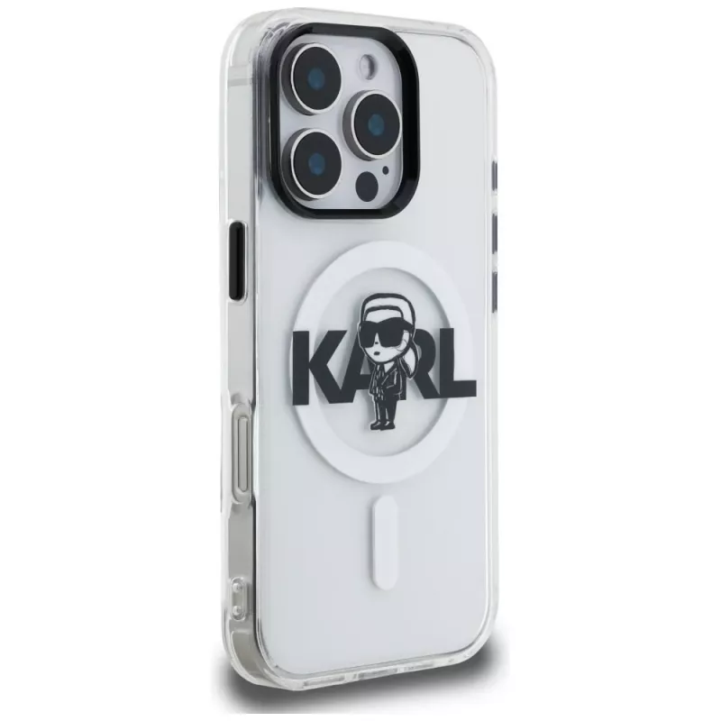 Capa MagSafe KARL LAGERFELD IML Karl Sketch Logo para Apple iPhone 16 Pro, transparente