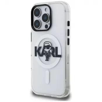 Capa MagSafe Karl Lagerfeld IML Karl Sketch Logo para iPhone 16 Pro Max, transparente