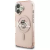 Capa MagSafe KARL LAGERFELD IML Choupette Sketch Logo para iPhone 16 rosa