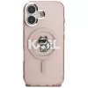 Capa MagSafe KARL LAGERFELD IML Choupette Sketch Logo para iPhone 16 rosa