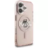 Capa MagSafe KARL LAGERFELD IML Choupette Sketch Logo para iPhone 16 rosa