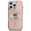 Capa MagSafe Karl Lagerfeld IML Choupette Sketch Logo para iPhone 16 Pro rosa