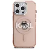 Capa MagSafe Karl Lagerfeld IML Choupette Sketch Logo para iPhone 16 Pro Max, rosa