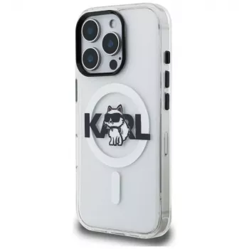 Capa MagSafe KARL LAGERFELD IML Choupette Sketch Logo para iPhone 16 Pro Max, transparente