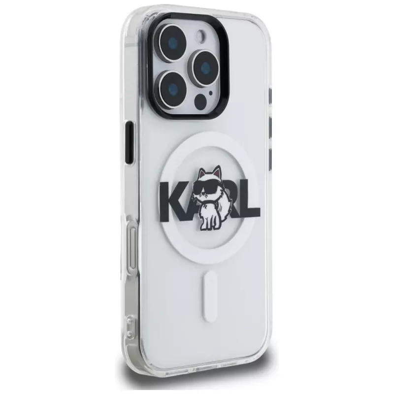 Capa MagSafe KARL LAGERFELD IML Choupette Sketch Logo para iPhone 16 Pro Max, transparente
