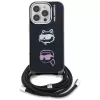 Capa crossbody KARL LAGERFELD IML para iPhone 16 Pro, preto