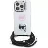 Capa crossbody KARL LAGERFELD IML para Apple iPhone 16 Pro, branco