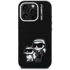 Capa MagSafe KARL LAGERFELD Silicone Karl & Choupette Sketch para Apple iPhone 16 Pro, preto