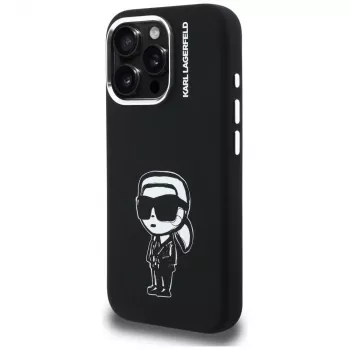 Capa MagSafe KARL LAGERFELD Silicone Karl Sketch para Apple iPhone 16 Pro Max, preto