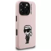 Capa MagSafe KARL LAGERFELD Silicone Karl Sketch para iPhone 16 Pro Max rosa