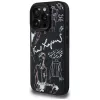 Capa MagSafe KARL LAGERFELD Grained Pattern & Logo para iPhone 16 Pro, preto