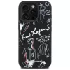 Capa MagSafe KARL LAGERFELD Grained Pattern & Logo para iPhone 16 Pro, preto