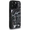 Capa MagSafe KARL LAGERFELD Grained Pattern & Logo para iPhone 16 Pro, preto