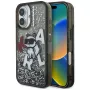 Capa KARL LAGERFELD Liquid Glitter Choupette Logo para iPhone 16, preto