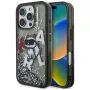 Capa KARL LAGERFELD Liquid Glitter Choupette Logo para Apple iPhone 16 Pro Max - preto