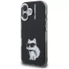 Capa Karl Lagerfeld IML Aquarelle Choupette & Logo para iPhone 16, preto