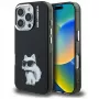 Capa traseira Karl Lagerfeld IML Aquarelle Choupette & Logo para Apple iPhone 16 Pro, preto