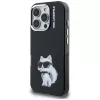 Capa Karl Lagerfeld IML Aquarelle Choupette & Logo para iPhone 16 Pro Max preto