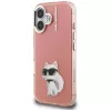 Capa para telemóvel Karl Lagerfeld IML Aquarelle Choupette & Logo para iPhone 16, rosa