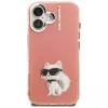 Capa para telemóvel Karl Lagerfeld IML Aquarelle Choupette & Logo para iPhone 16, rosa
