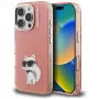 Capa Karl Lagerfeld IML Aquarelle Choupette & Logo para Apple iPhone 16 Pro, rosa