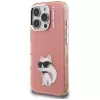 Capa Karl Lagerfeld IML Aquarelle Choupette & Logo para Apple iPhone 16 Pro, rosa
