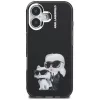 Capa traseira KARL LAGERFELD IML Aquarelle Karl & Choupette & Logo para Apple iPhone 16, preto