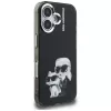 Capa traseira KARL LAGERFELD IML Aquarelle Karl & Choupette & Logo para Apple iPhone 16, preto