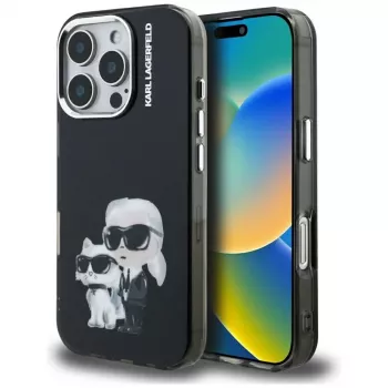Capa protetora KARL LAGERFELD IML Aquarelle para Apple iPhone 16 Pro - preto