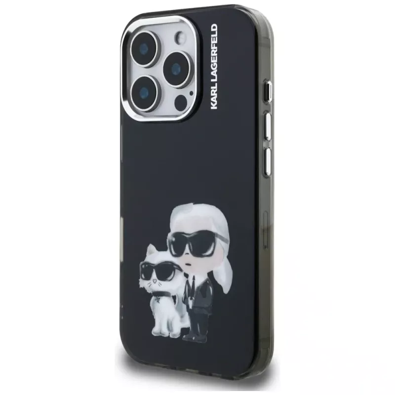Capa protetora KARL LAGERFELD IML Aquarelle para Apple iPhone 16 Pro - preto