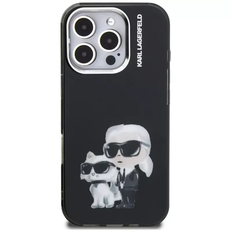 Capa protetora KARL LAGERFELD IML Aquarelle para Apple iPhone 16 Pro - preto