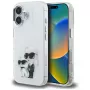 Capa Karl Lagerfeld IML Aquarelle Karl & Choupette & Logo para Apple iPhone 16, branco