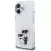 Capa Karl Lagerfeld IML Aquarelle Karl & Choupette & Logo para Apple iPhone 16, branco