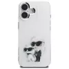 Capa Karl Lagerfeld IML Aquarelle Karl & Choupette & Logo para Apple iPhone 16, branco