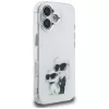 Capa Karl Lagerfeld IML Aquarelle Karl & Choupette & Logo para Apple iPhone 16, branco