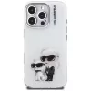 Capa traseira Karl Lagerfeld IML Aquarelle Karl & Choupette & Logo para Apple iPhone 16 Pro, branco