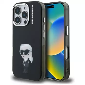 Capa Karl Lagerfeld IML Aquarelle Karl & Logo para iPhone 16 Pro Max preto