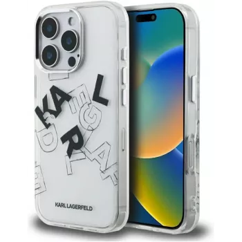 Karl Lagerfeld IML Sketched Graphic Case para iPhone 16 Pro Transparente