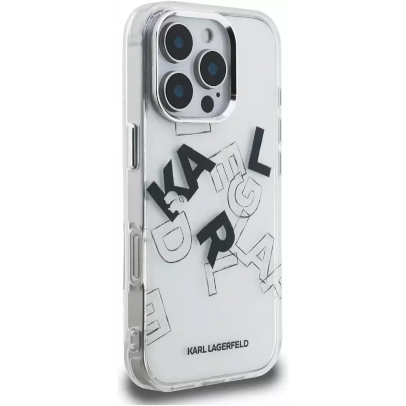 Karl Lagerfeld IML Sketched Graphic Case para iPhone 16 Pro Transparente