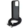 Karl Lagerfeld Crossbody GrainedPattern & Logo Phone Case para Apple iPhone 16 Pro Max, Preto