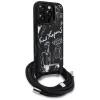 Karl Lagerfeld Crossbody GrainedPattern & Logo Phone Case para Apple iPhone 16 Pro Max, Preto