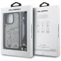 Karl Lagerfeld Crossbody Case com padrão granulado & logo para iPhone 16 Pro Max, Cinzento