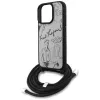 Karl Lagerfeld Crossbody Case com padrão granulado & logo para iPhone 16 Pro Max, Cinzento