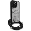 Karl Lagerfeld Crossbody Case com padrão granulado & logo para iPhone 16 Pro Max, Cinzento