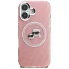 KARL LAGERFELD IML Glitter Karl & Choupette Heads Logo MagSafe Case para Apple iPhone 16 - Rosa