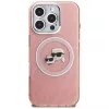 KARL LAGERFELD IML Glitter Karl & Choupette Heads Logo MagSafe Case para iPhone 16 Pro Max, Rosa