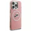 KARL LAGERFELD IML Glitter Karl & Choupette Heads Logo MagSafe Case para iPhone 16 Pro Max, Rosa