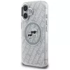 KARL LAGERFELD IML Glitter Karl & Choupette Heads Logo MagSafe Case para iPhone 16, Cinzento